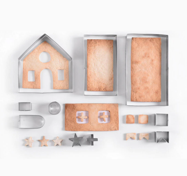 10Pcs 3D Gingerbread House Stainless Steel Christmas Cookie Cutters Set