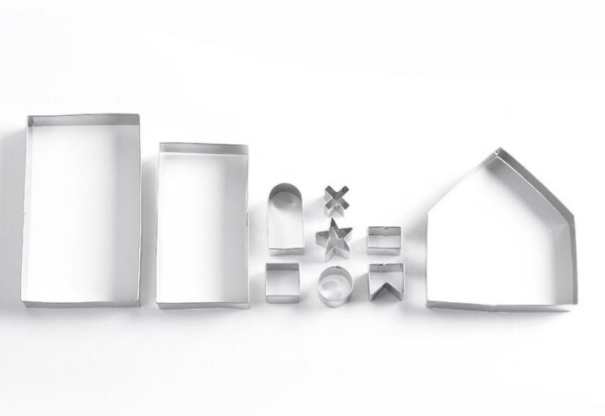 10Pcs 3D Gingerbread House Stainless Steel Christmas Cookie Cutters Set