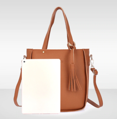 4 Pieces Faux Leather Handbag Set
