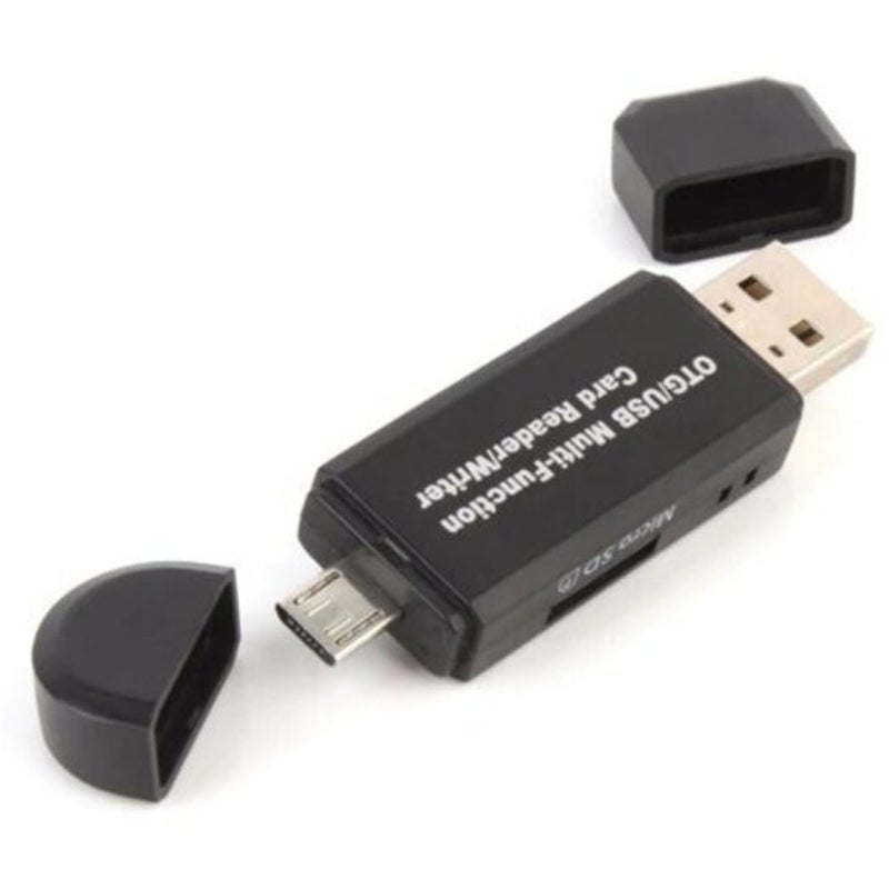 Sd / Micro Card Reader Usb Adapter For Sdxc Sdhc Black