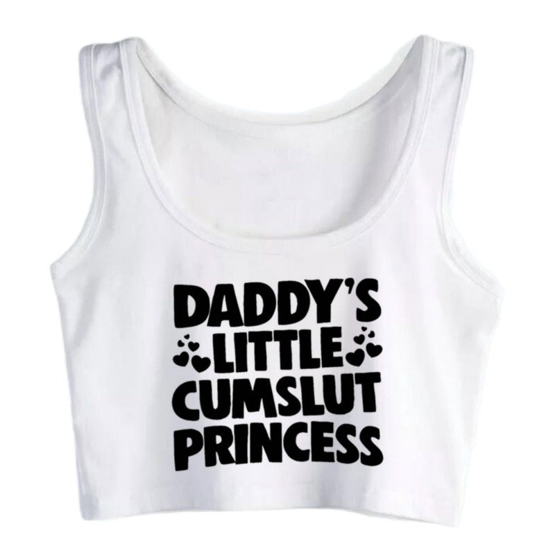 Daddy's Little Princess Novelty Crop Tank Top Bdsm Ddlg Shirt
