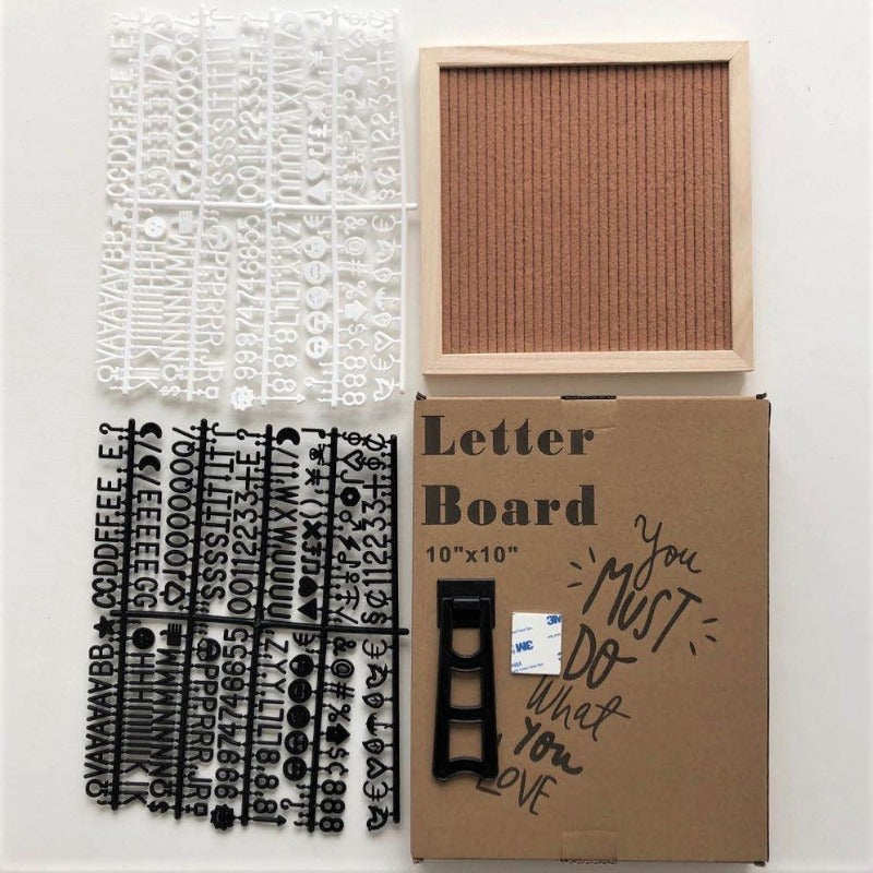 Felt Letterboard Wooden Frame Wall Message Cork Board Home Office Decor