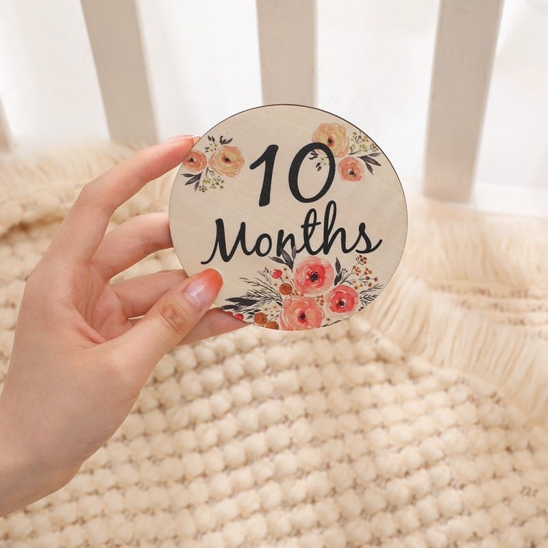 Baby Milestone Cards Double-Sided Flowers Photography Props