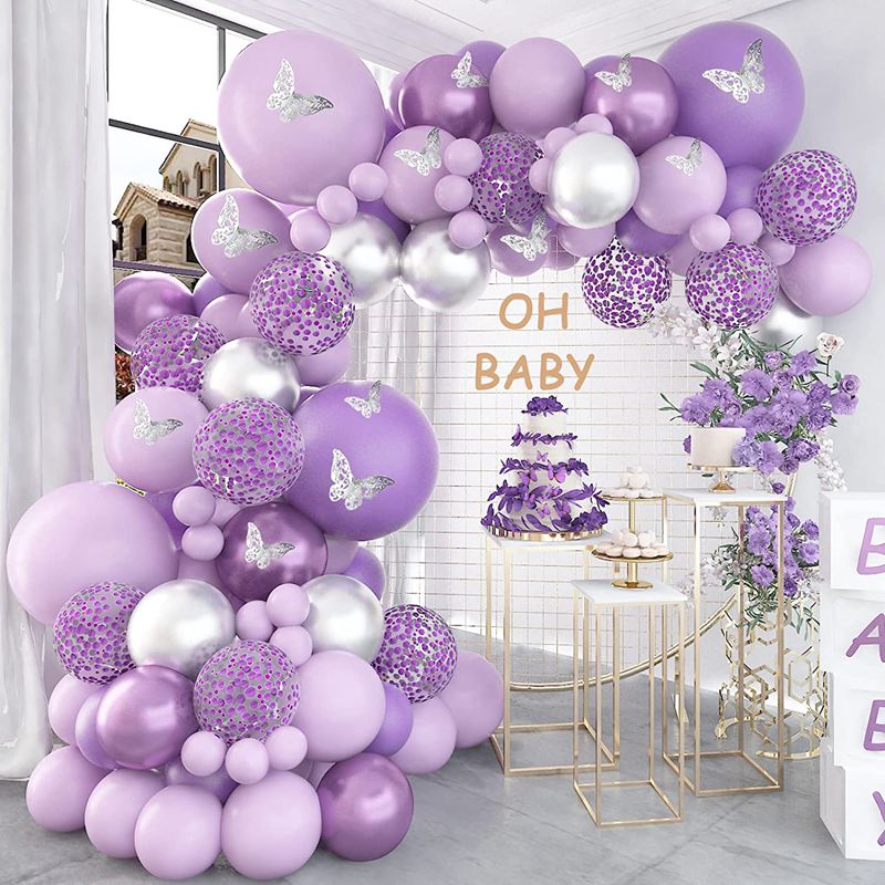 Butterfly Balloons Garland Arch Kit Purple Birthday Party Wedding Decor