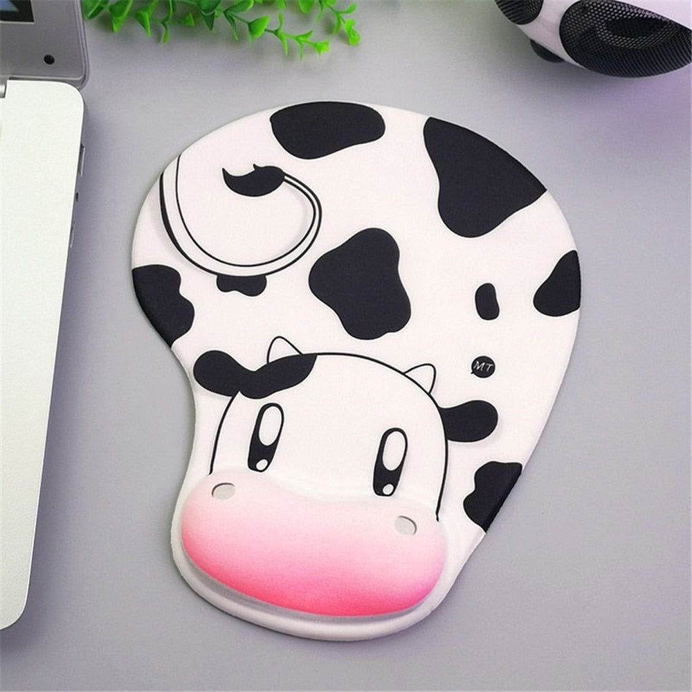 Cartoon Cow Ergonomic Wrist Rest Mouse Pad
