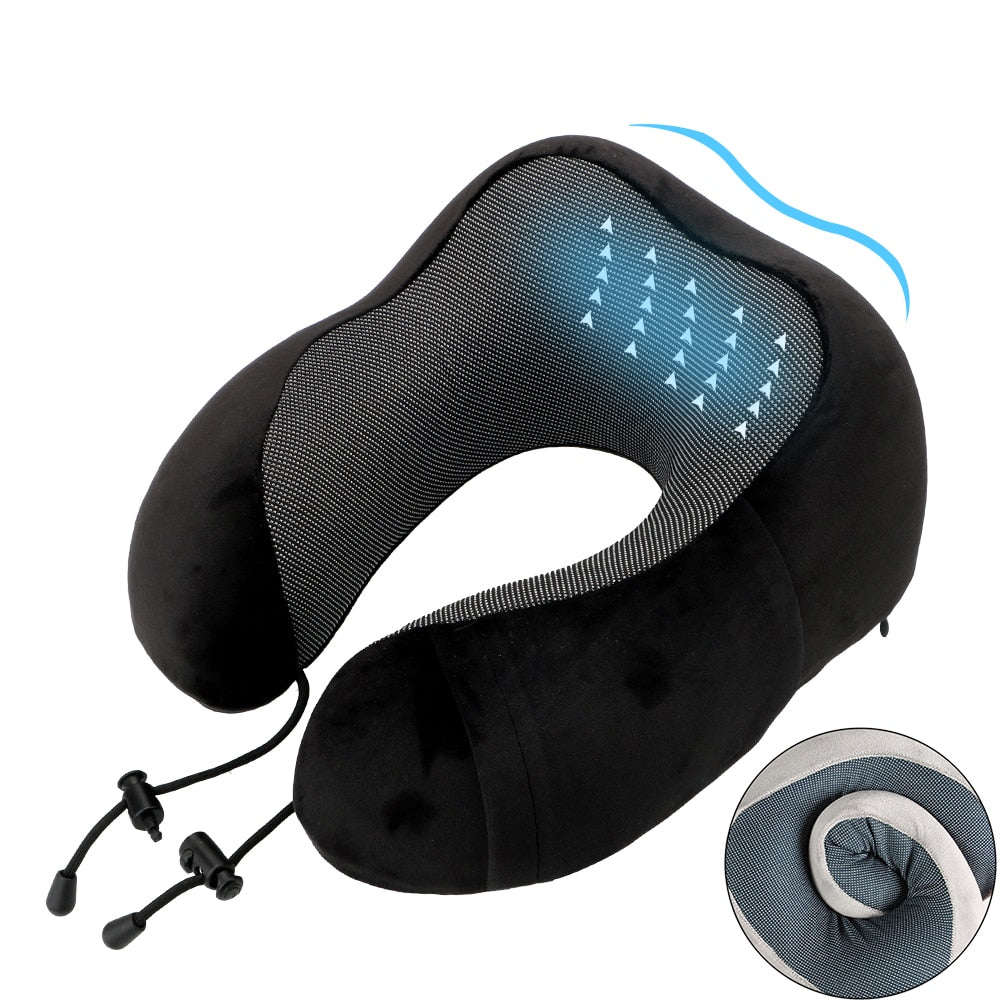 Soft Travel Pillow U Shaped Healthcare Memory Foam Neck Cervical Airplane Cushion