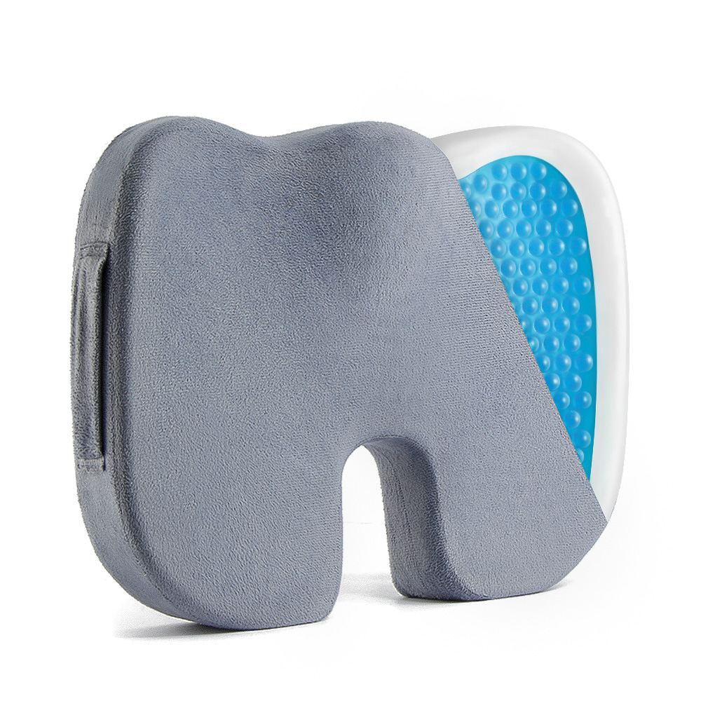 U Shape Seat Cushion With Removable Cover Cooling Gel Memory Foam Non Slip Ergonomic