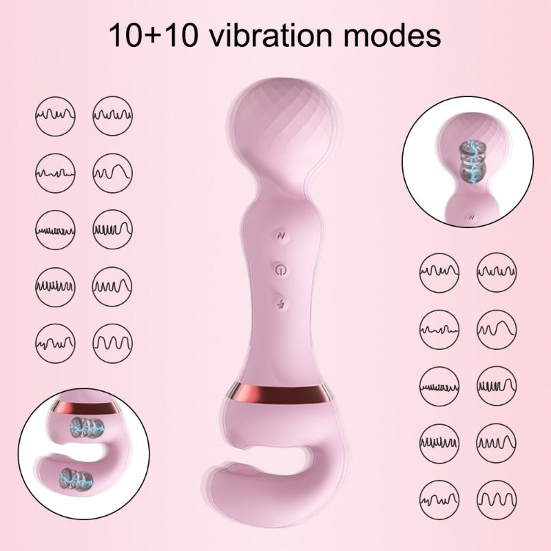 Powerful 3-In-1 Magic Wand Vibrator Clitoris G-Spot Stimulations Women
