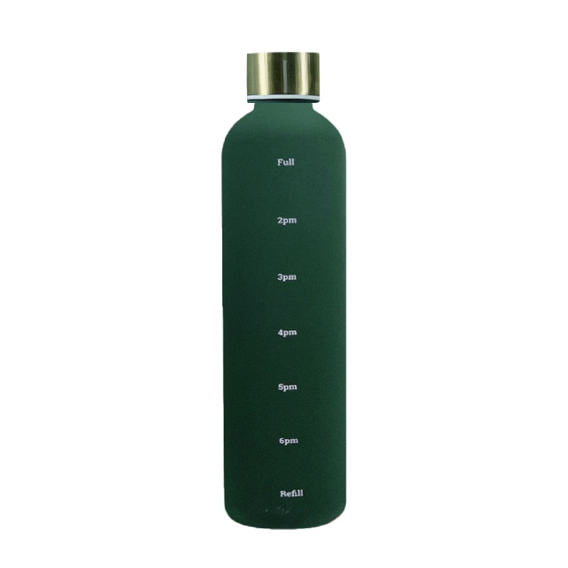 1L Water Bottle Time Marker Bpa Free Frosted Drinkbottles