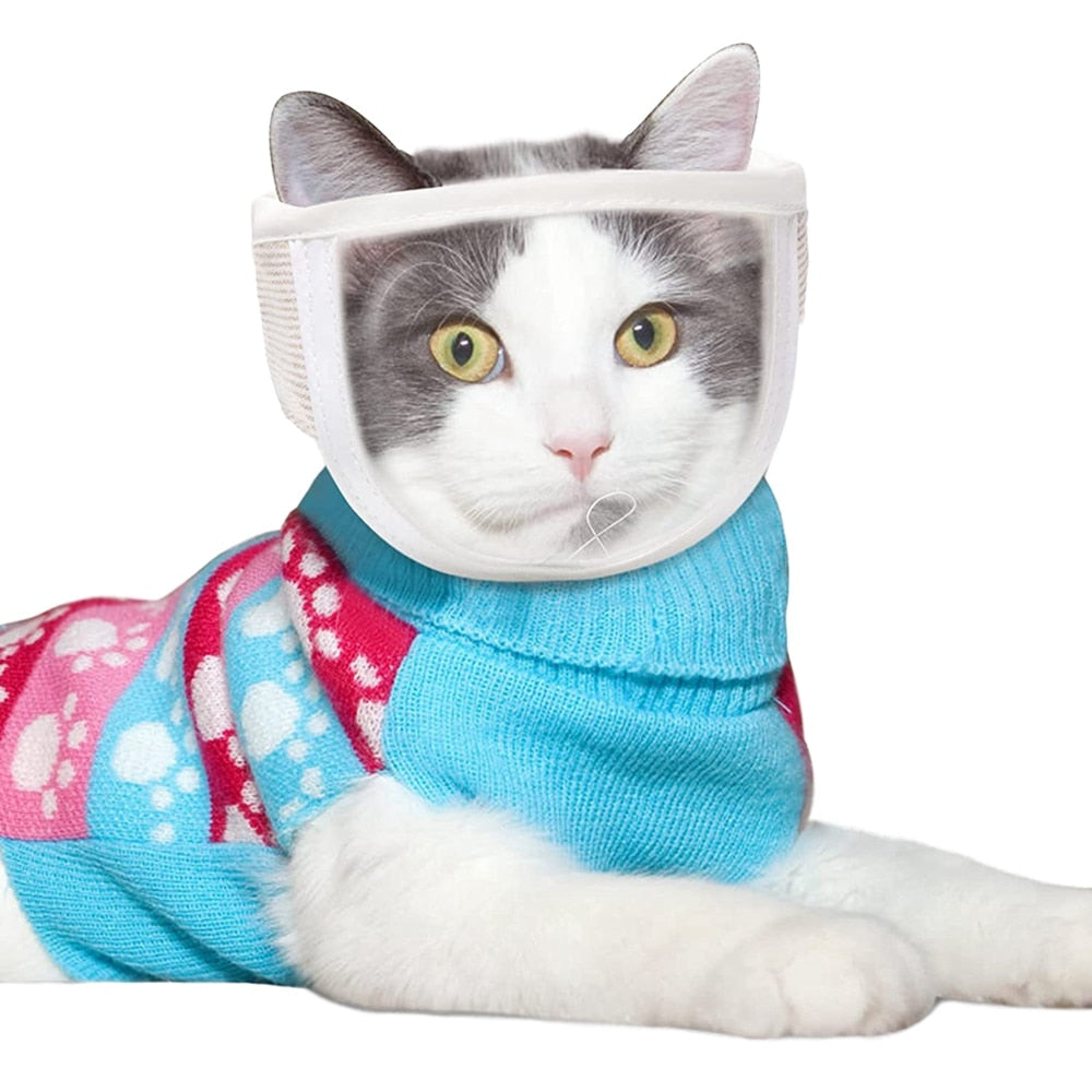 Transparent Cat Muzzle Breathable Dogs Cats Bathing Grooming Tools Anti Bite Puppy Kitten Muzzles Mask Pet Product