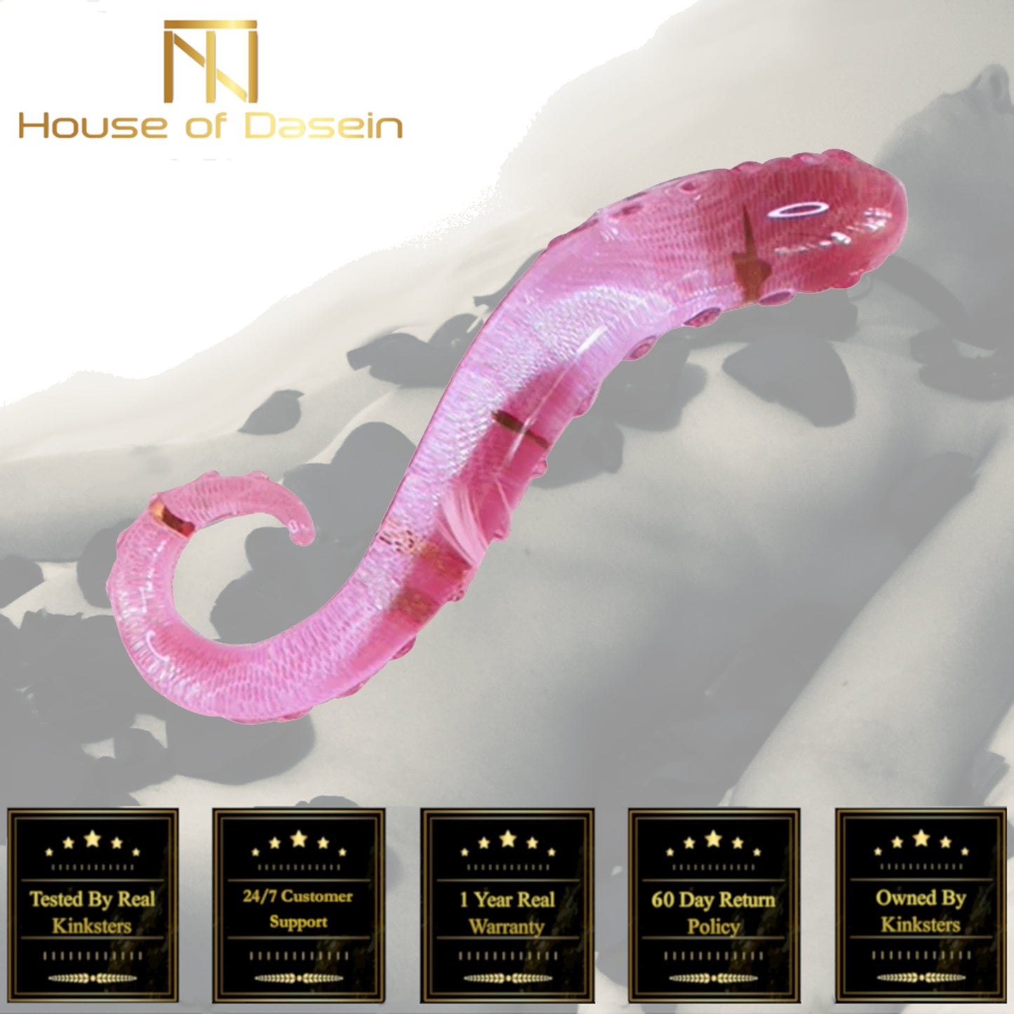 Seahorse Crystal Pink Pyrex Glass Dildo Spot Simulator Sex Toy