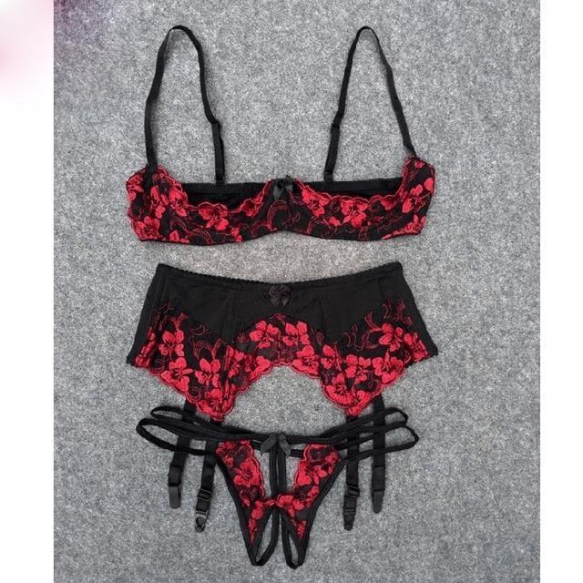 Seductive Lingerie Set Red Black Women