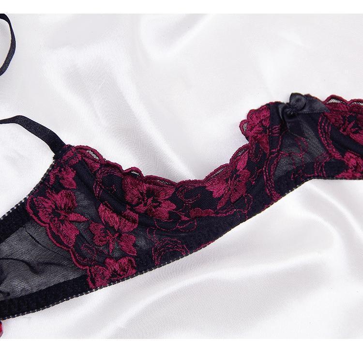 Seductive Lingerie Set Red Black Women