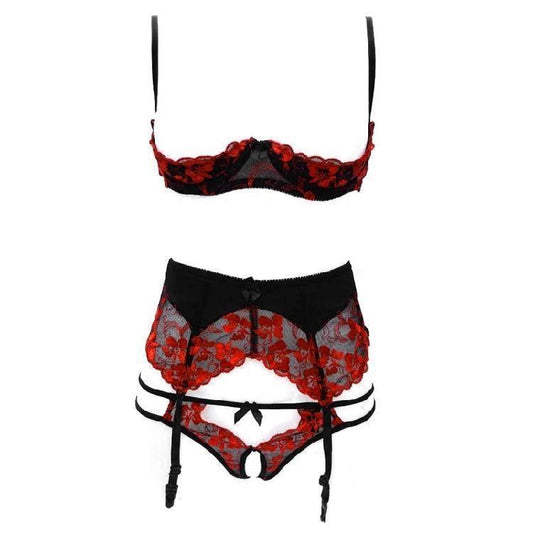Seductive Lingerie Set Red Black Women