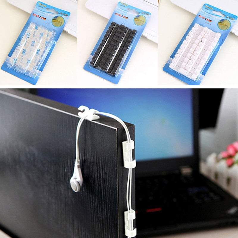 Self Adhesive Cable Clips Durable Organiser Wire Holder Organisation
