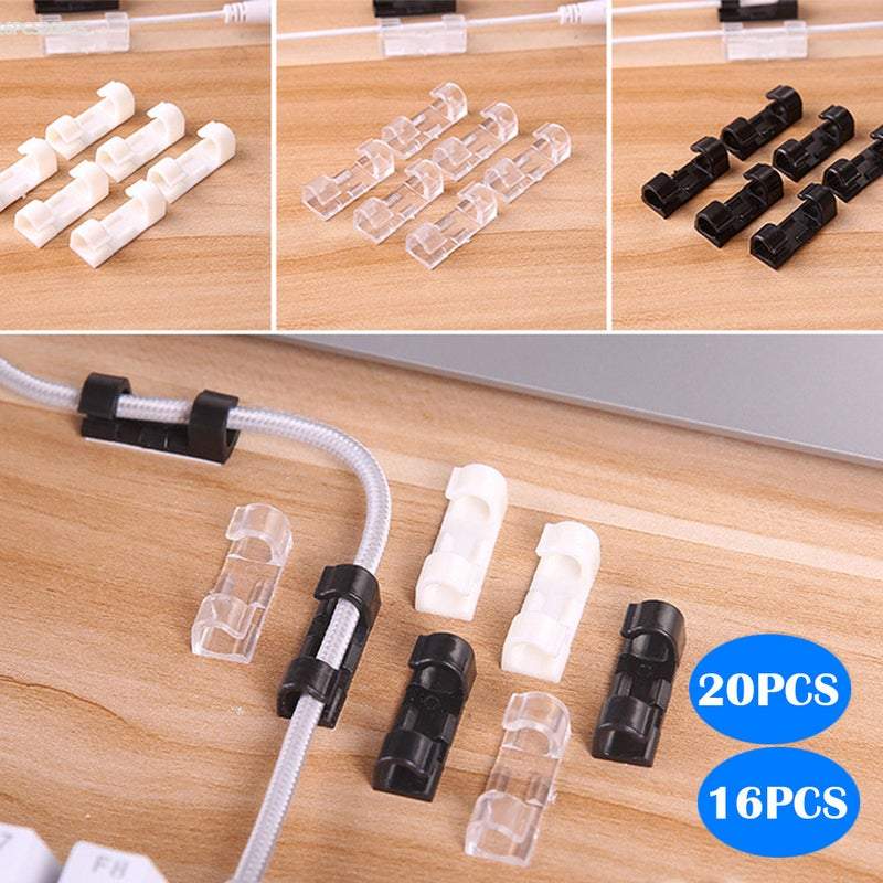 Self Adhesive Cable Clips Durable Organiser Wire Holder Organisation