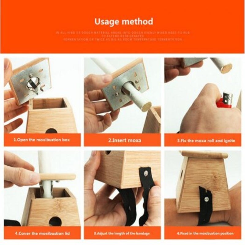Serdokntbig One Moxa Holes Bamboomoxa Box For Easy Reliable Moxibustion Therapy