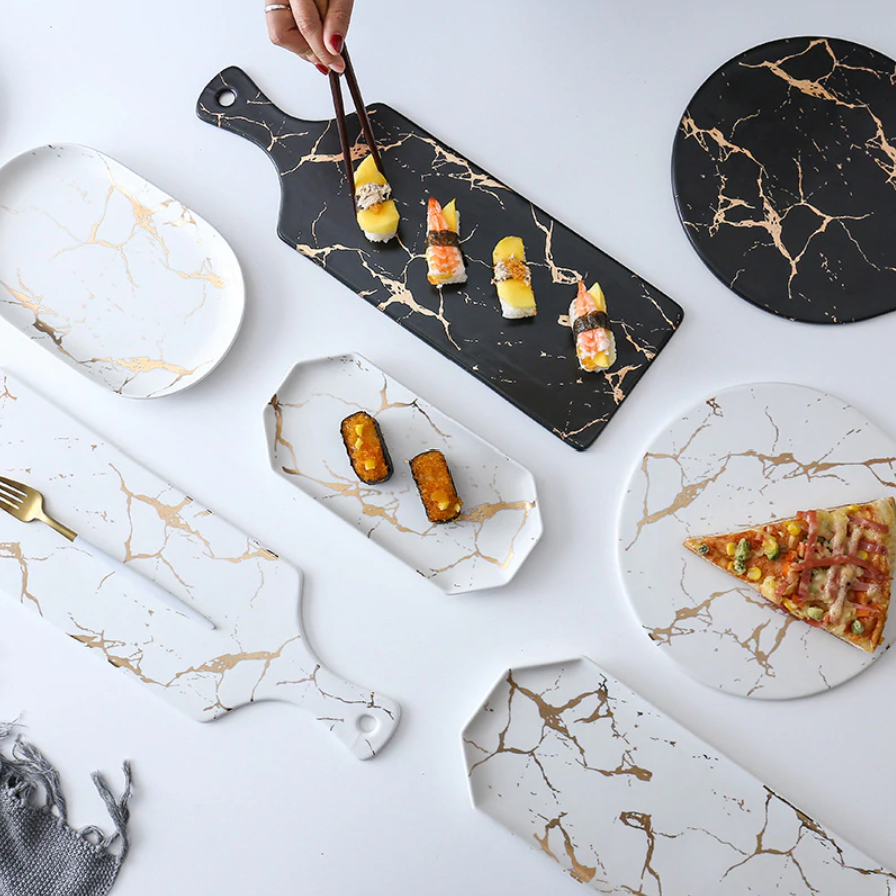 Sophisticated Marble Serving Tray Tableware Decor