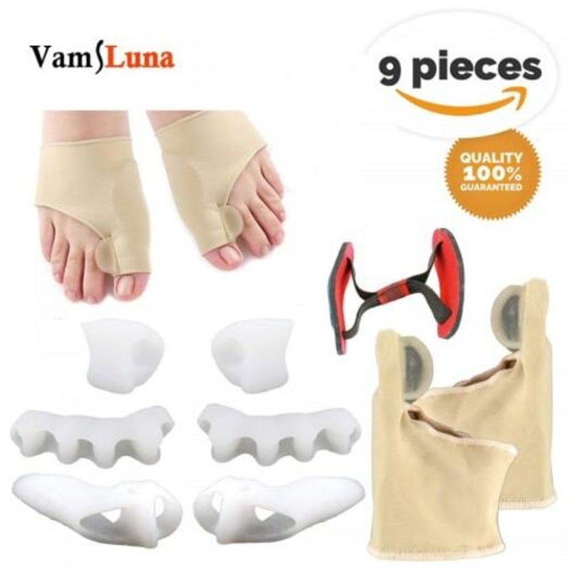 Set Of 9 Pieces Bunions Treatment Silicone Toe Separators Straightener