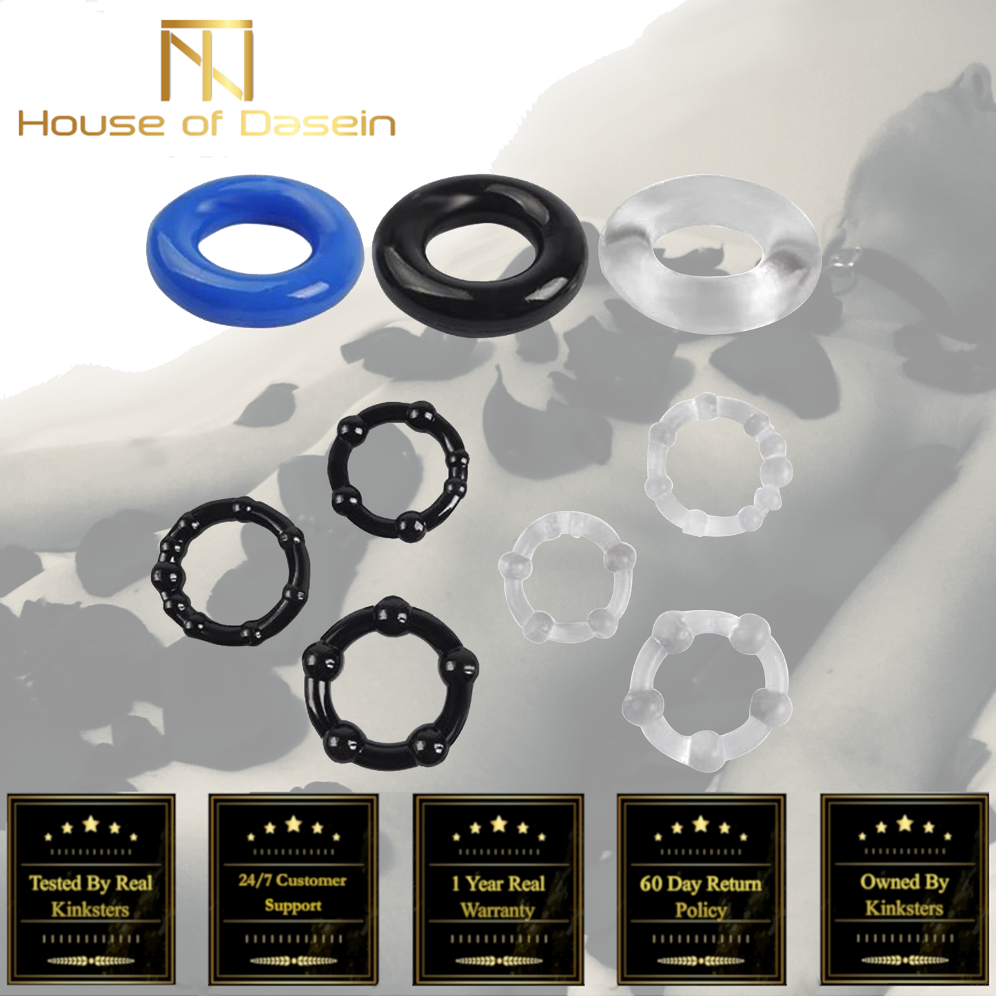 Silicone Cock Rings Set 3 Bdsm Delay Ejaculation Pleasure Enhancement