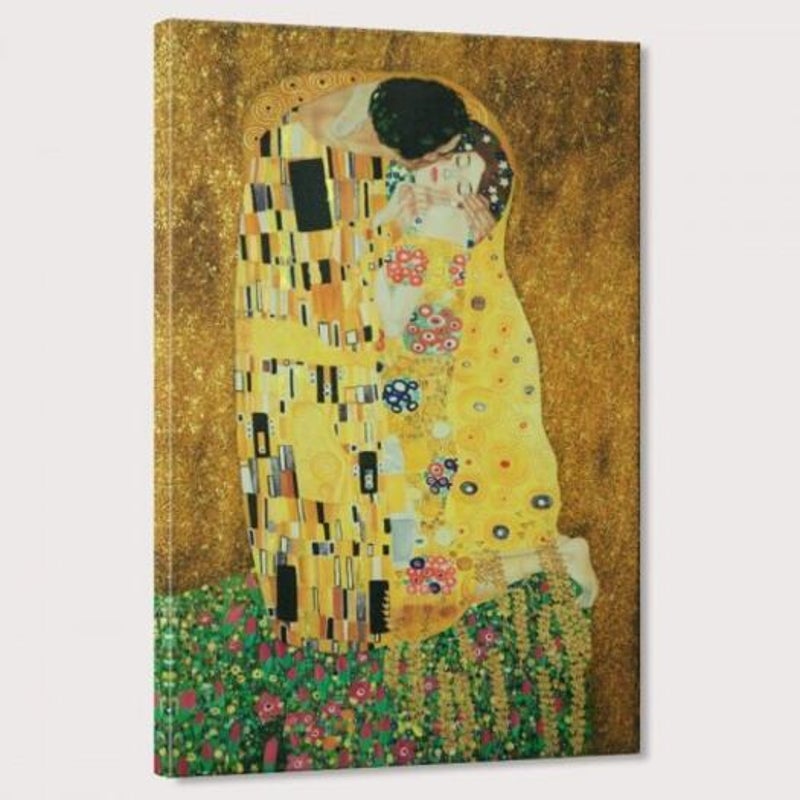 Canvas Prints For Living Room Portrait Klimt Materpiece Kiss Painting On The Wall