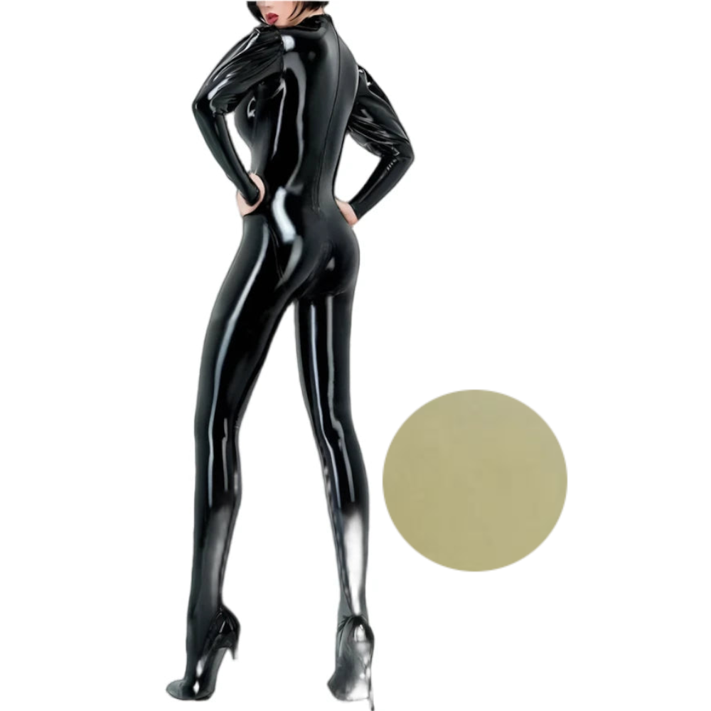 Sexy Latex Gummi Catsuit With Puff Sleeves Handmade Bodysuit For Women And Men