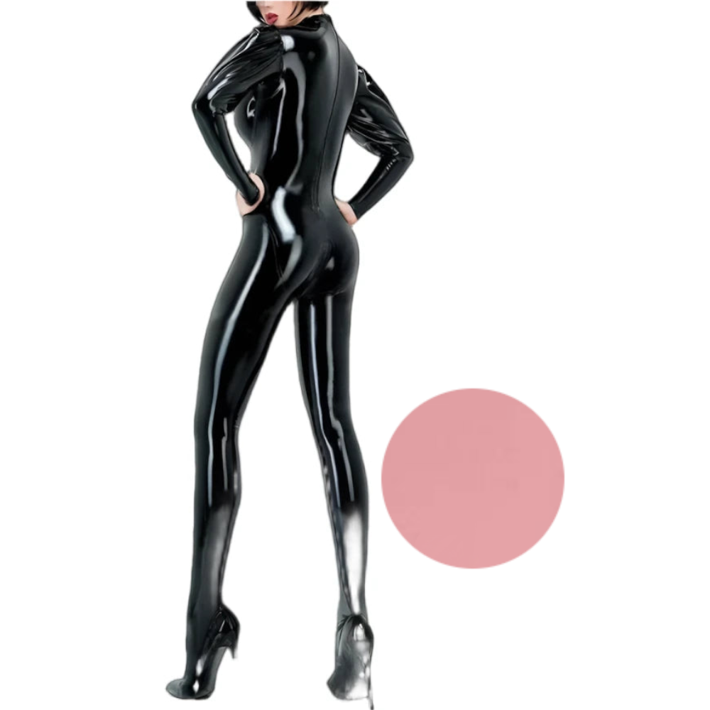 Sexy Latex Gummi Catsuit With Puff Sleeves Handmade Bodysuit For Women And Men