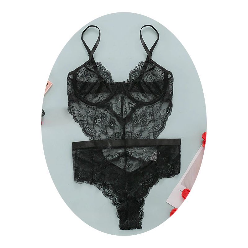 Sexy Lace Sheer Floral Backless Bodysuit Open Crotch Teddy Lingerie Women