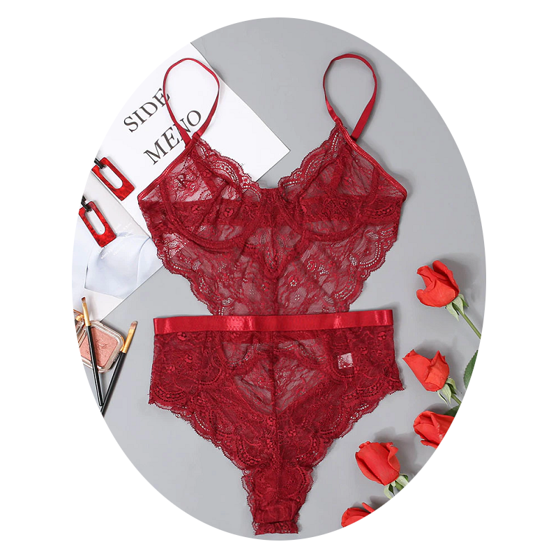 Sexy Lace Sheer Floral Backless Bodysuit Open Crotch Teddy Lingerie Women