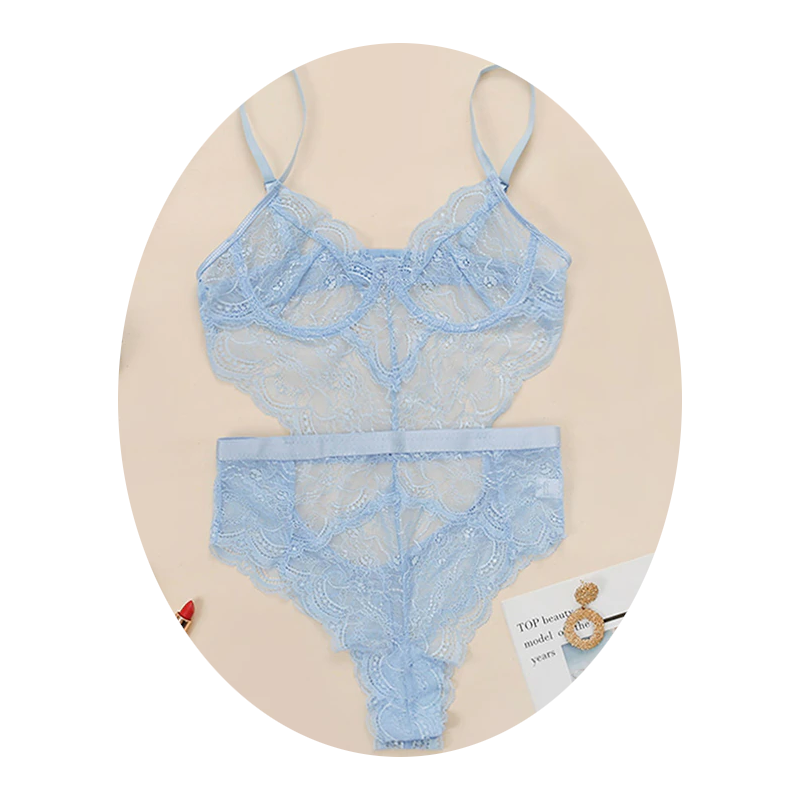 Sexy Lace Sheer Floral Backless Bodysuit Open Crotch Teddy Lingerie Women
