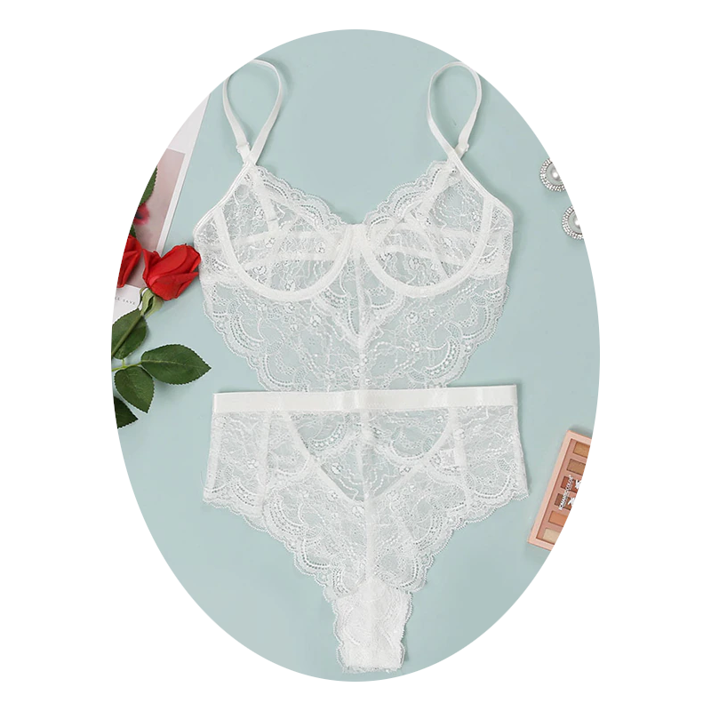 Sexy Lace Sheer Floral Backless Bodysuit Open Crotch Teddy Lingerie Women