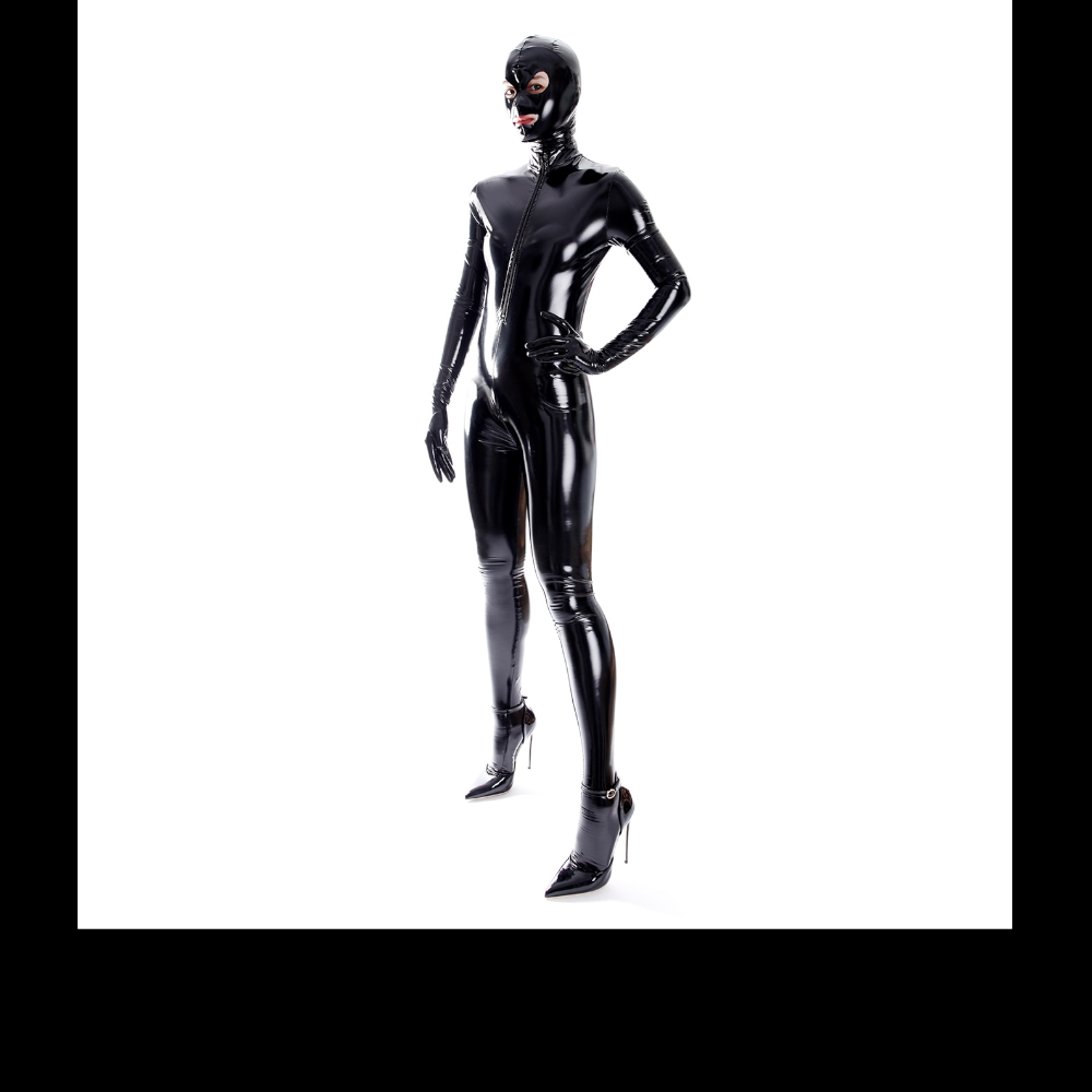 Sexy Shiny Full Body Patent Leather Open Crotch Catsuits Bodysuits