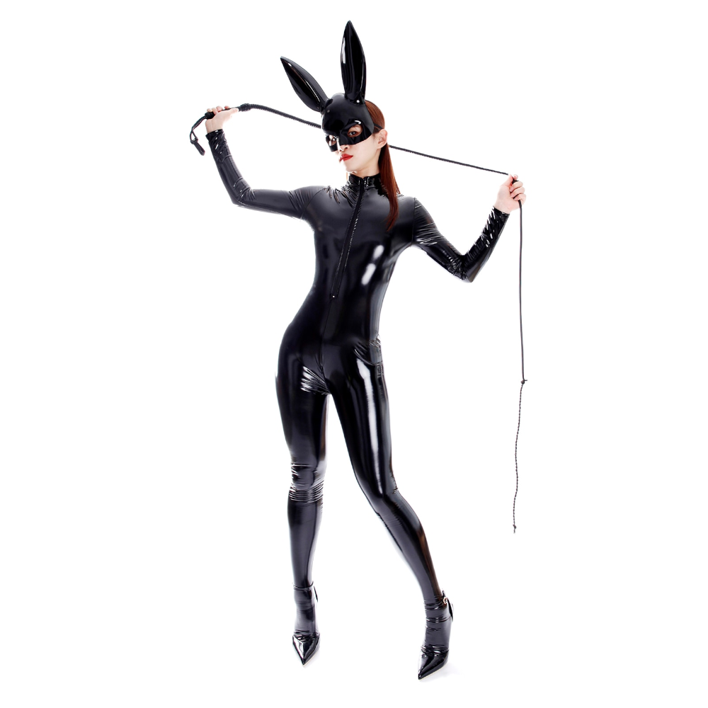 Sexy Shiny Full Body Patent Leather Open Crotch Catsuits Bodysuits
