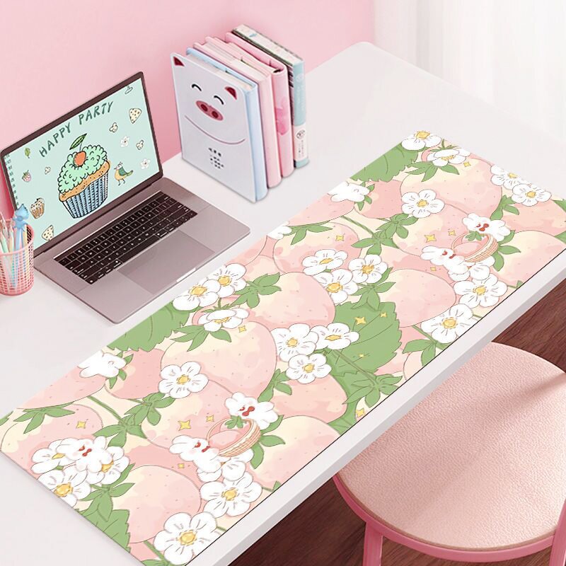 Floral Large Mousepad Kawaii Desk Pad Home Office