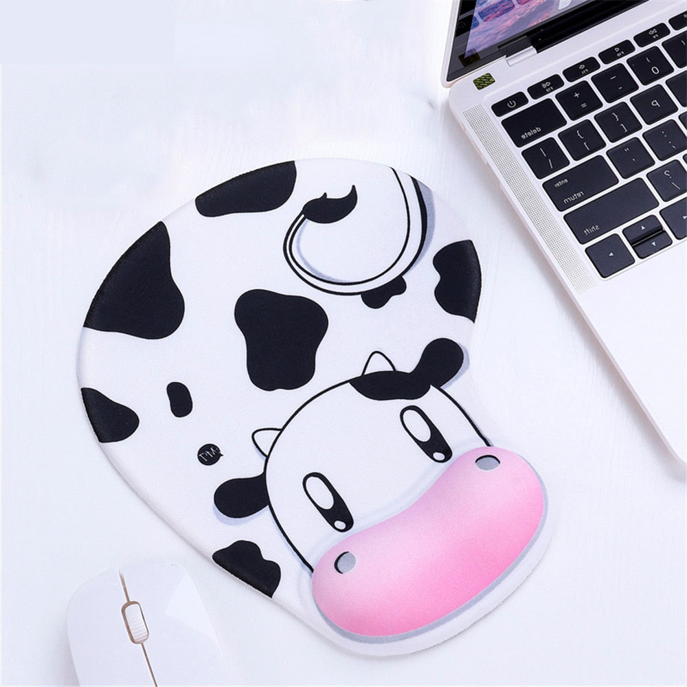 Cartoon Cow Ergonomic Wrist Rest Mouse Pad
