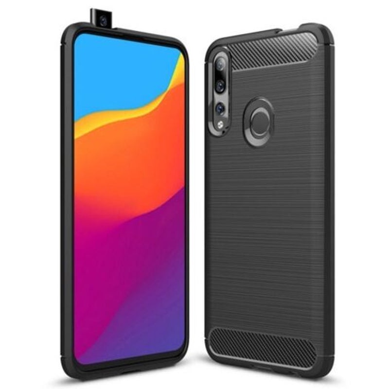 Shockproof Carbon Fiber Phone Case For Huawei Y9 Prime 2019 / Smart Z Black