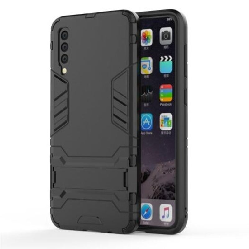 Shockproof Solid Hard With Stand Back Cover Case For Samsung Galaxy A50 Black