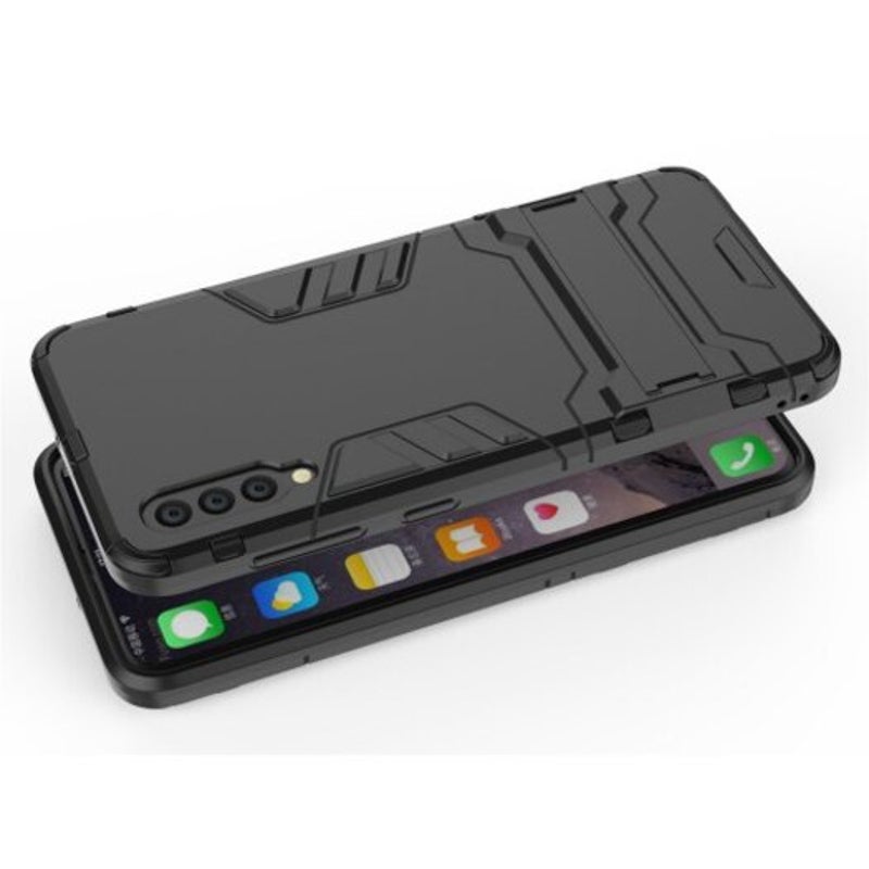 Shockproof Solid Hard With Stand Back Cover Case For Samsung Galaxy A50 Black