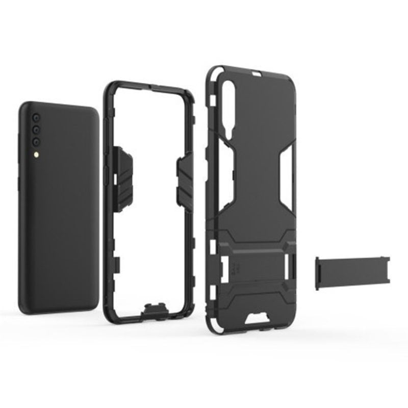 Shockproof Solid Hard With Stand Back Cover Case For Samsung Galaxy A50 Black