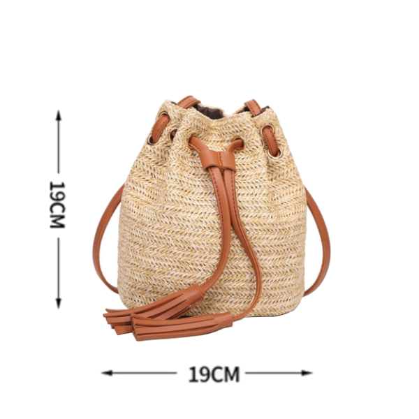 Shoulder Bag Summer Beach Girls Fashion Top Handle Handbag Double Fringed Bucket Messenger