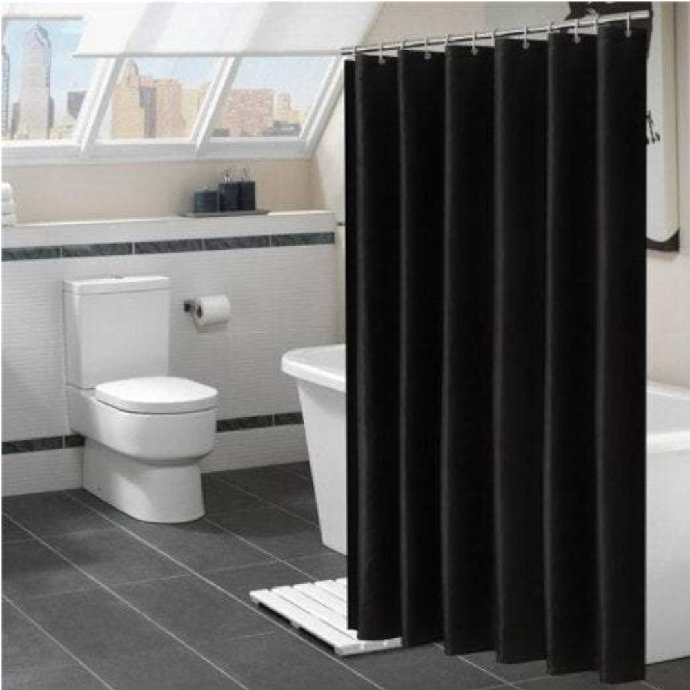 Shower Curtains 120180 Mildew Proof Waterproof Plain Pattern Bath Bathroom Partition Black