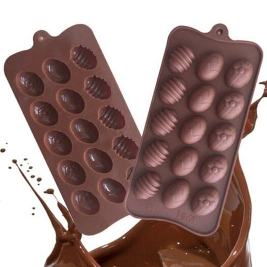 Silicone Easter Egg Shaped Chocolate Mould Brown