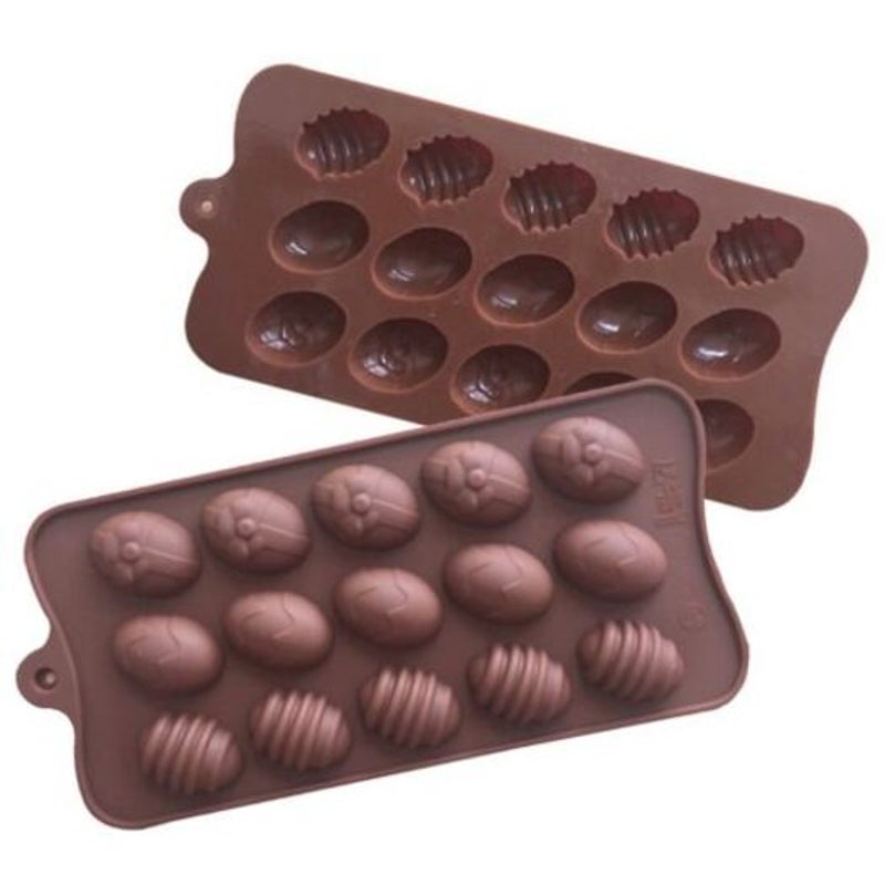 Silicone Easter Egg Shaped Chocolate Mould Brown
