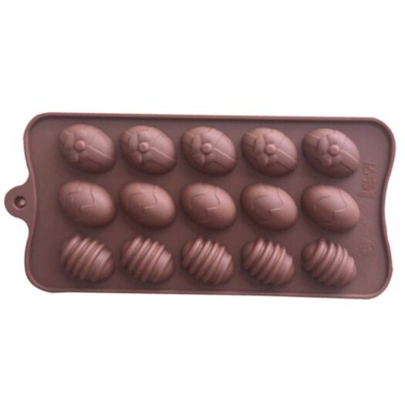 Silicone Easter Egg Shaped Chocolate Mould Brown