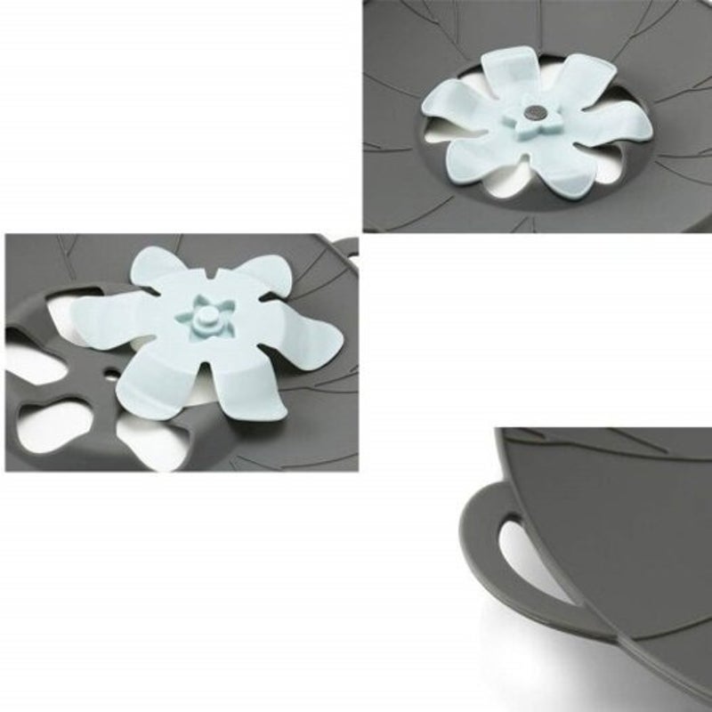 Silicone Lid Spill Stopper Cover For Pot Pan Kitchen Accessories Cooking Tools Gray