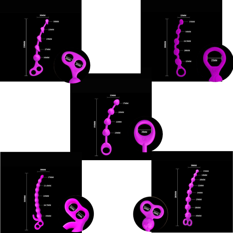 Silicone Anal Beads Chain Butt Plug Dildo