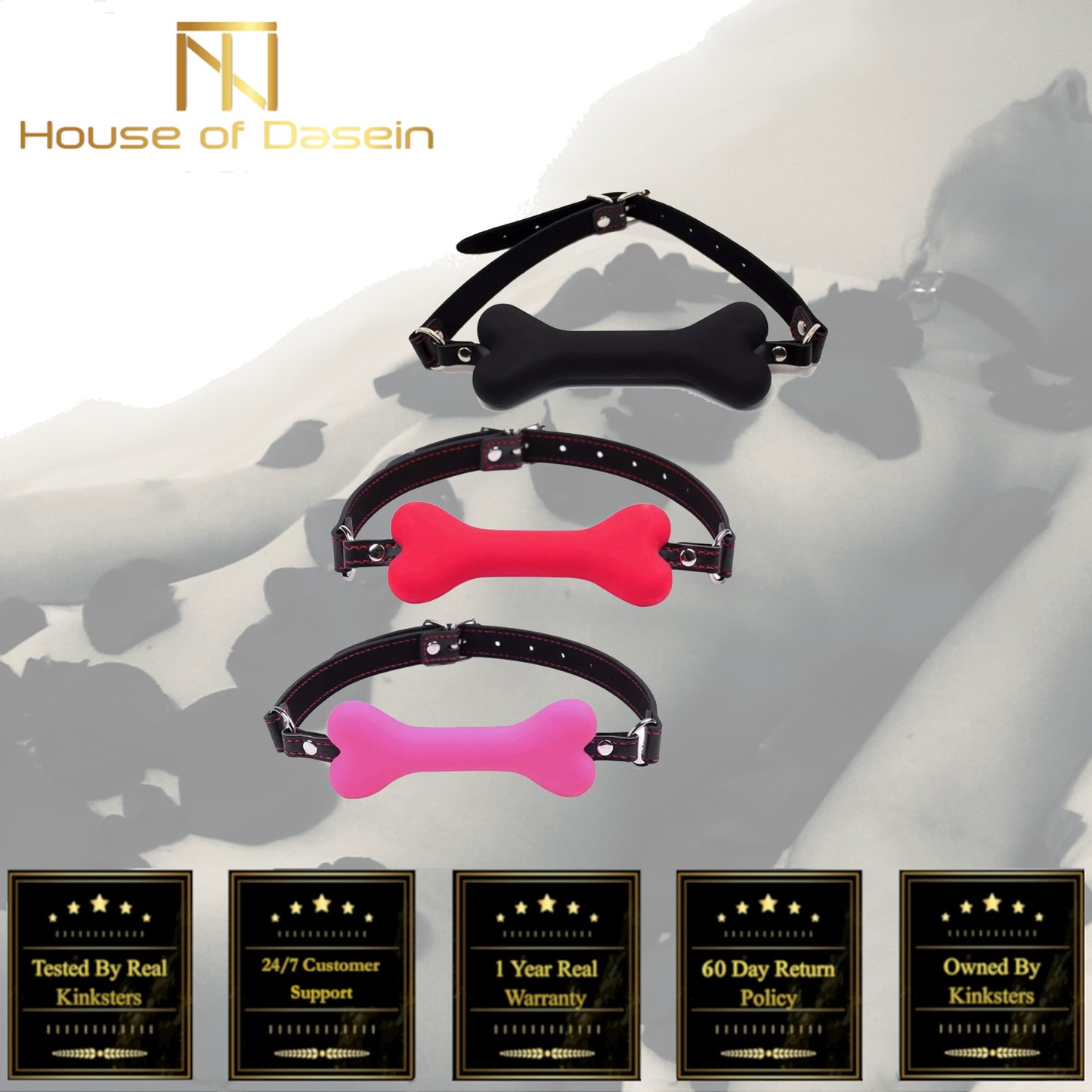 Silicone Bone Gag Puppy Pet Play Bondage Kink Bdsm Fetish Restraints