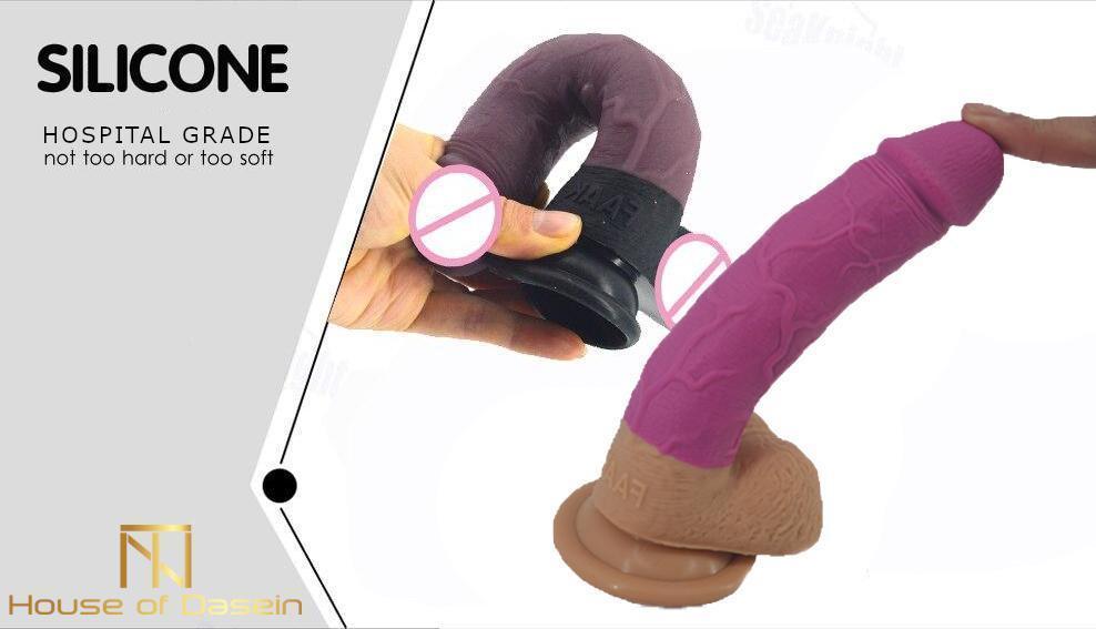 23Cm Silicone Realistic Dildo Butt Plug Anal Pink