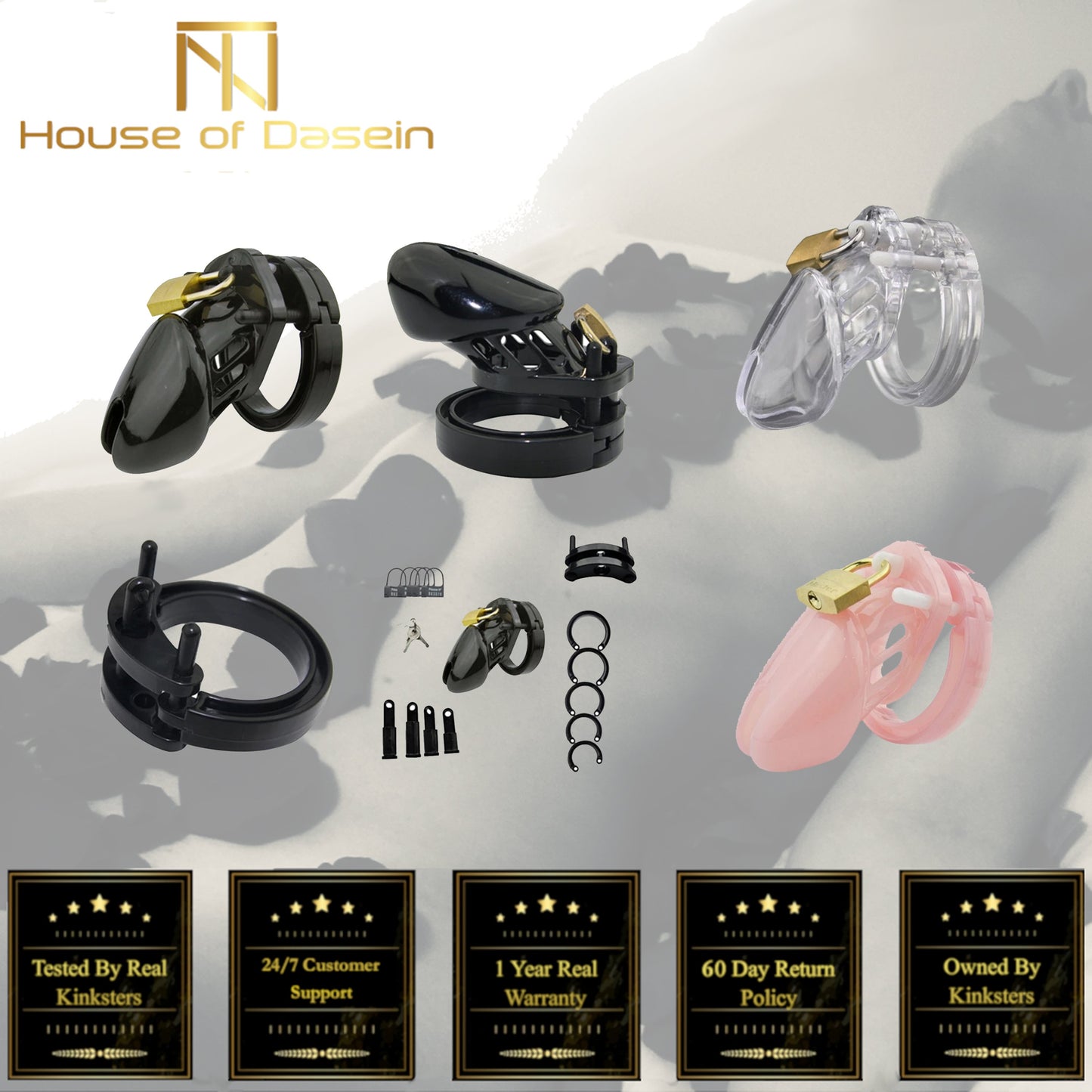 Plastic Male Chastity Locking Cock Cage Bondage Kink Fetish Restraints