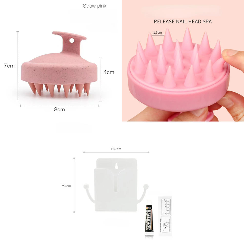 Silicone Shampoo Brush Head Scalp Massage Comb Hair Washing Body Bath Shower Salon Hairdressing Tool